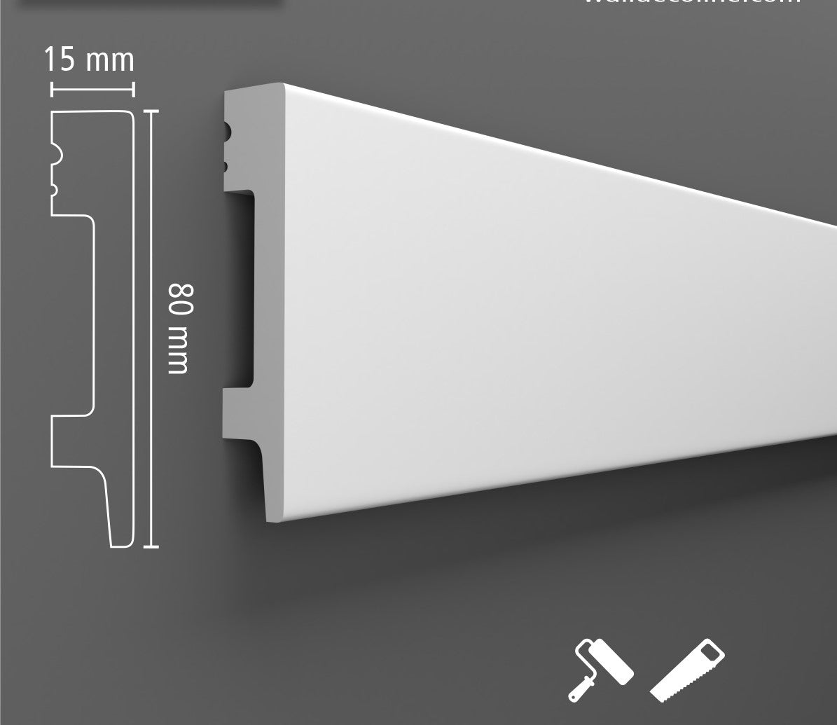 Plinta decorativa din duropolimer, 240 x 8 x 1,5 cm D 310- Livrare rapida!